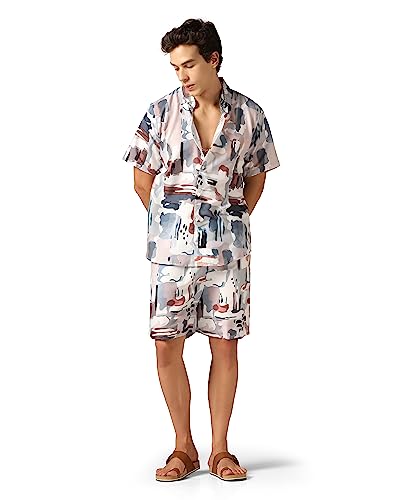 GRECIILOOKS Men's Night Suit || Men's Half Sleeve || Printed Sleepwear & Loungewear Nightdress || Casual Homewear Set || Mens Short Pajamas Set || Night Dress for Men