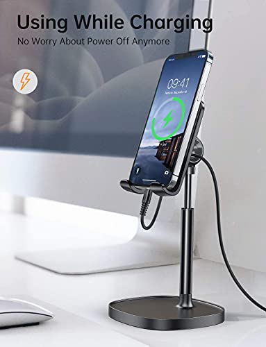 KITOME Tabletop Mobile Stand Holder for Table, Tablet Stand, iPad Stand, Adjustable Angle Height Cellphone Holder, Compatible with All Mobile Phones, iPhone, iPad, Tablets (Black) - Image 5
