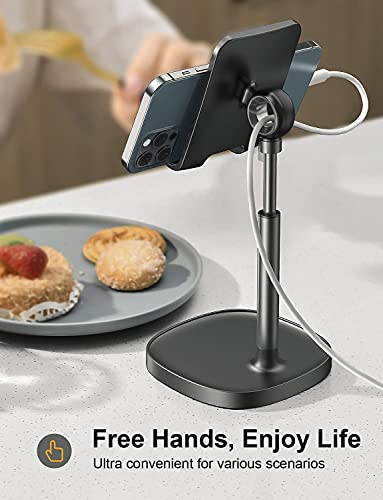 KITOME Tabletop Mobile Stand Holder for Table, Tablet Stand, iPad Stand, Adjustable Angle Height Cellphone Holder, Compatible with All Mobile Phones, iPhone, iPad, Tablets (Black) - Image 6