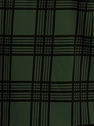 LEWEL Men's Hooded Stylish Checkered Half Sleeve Shirt Olive - Image 3