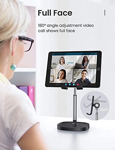 KITOME Tabletop Mobile Stand Holder for Table, Tablet Stand, iPad Stand, Adjustable Angle Height Cellphone Holder, Compatible with All Mobile Phones, iPhone, iPad, Tablets (Black) - Image 4