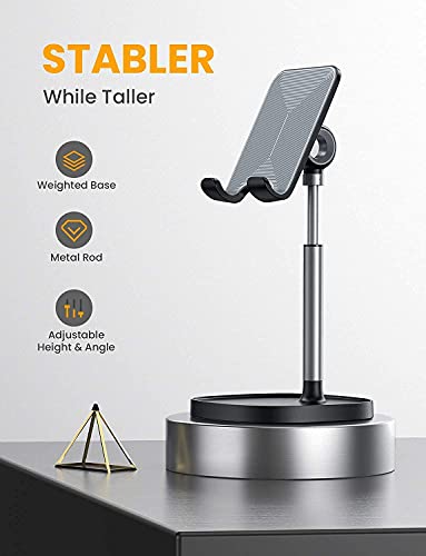 KITOME Tabletop Mobile Stand Holder for Table, Tablet Stand, iPad Stand, Adjustable Angle Height Cellphone Holder, Compatible with All Mobile Phones, iPhone, iPad, Tablets (Black) - Image 7