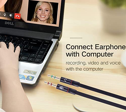 JGD PRODUCTS Gold Plated 3.5 mm Headphone Splitter for Computer 2 Male to 1 Female 3.5mm Headphone Mic Audio Y Splitter Cable Smartphone Headset to PC Adapter– Black (Pack of 1) - Image 6