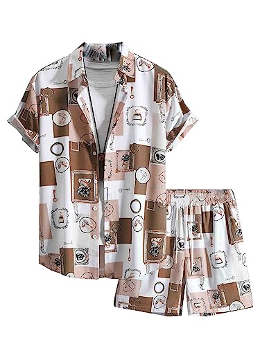 Leriya Fashion Men's Night Dress || Rayon Multi Printed Night Suit Set || Sleepwear Loungewear Shirt & Shorts Combo || Summer Wear Short Pajama Set for Men || Night Wear Set