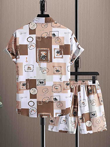 Leriya Fashion Men's Night Dress || Rayon Multi Printed Night Suit Set || Sleepwear Loungewear Shirt & Shorts Combo || Summer Wear Short Pajama Set for Men || Night Wear Set