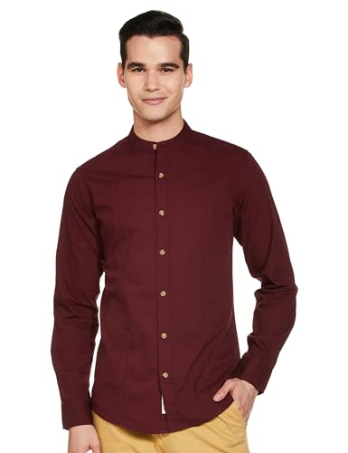 Amazon Brand - INKAST Men's Solid Slim Fit Casual Shirt