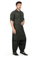 K-ROYALS Men's Cotton Blend Pathani Kurta Pyjama Suit