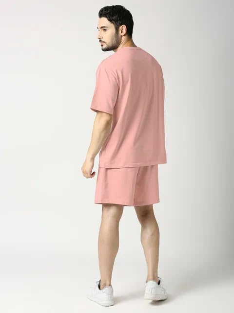 ROYALSCOUT Mens Night Suit | Men's Co-ord Set | Lounge-wear Nightdress Pajama Set | Summer Night Wear | Solid Plain Casual Pajama Shorts Set | Beach Wear