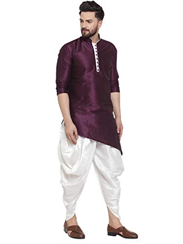 ABH LIFESTYLE Men's Dupion Silk Dhoti Kurta Set.
