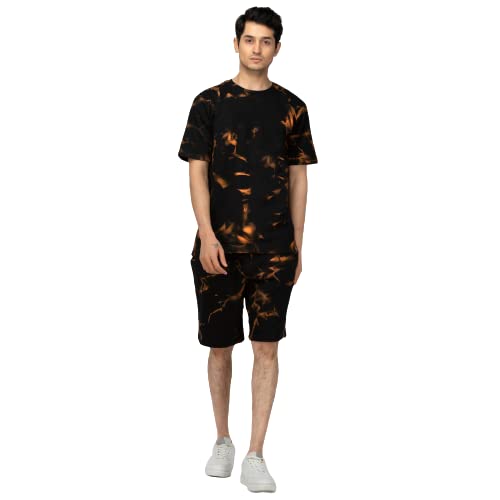 ELLITI Men's Casual Summer Night dress Soft Cotton Poly Lycra Digital Printed Casual Sleepwear & Launge(Lounge) Wear Nightdress, Regular Fit Round Neck Short Sleeves T-Shirt and shorts(Boxer) Pair set with Classic Pajama Shorts stylish Beach Wear Night Set night suit Dress for men