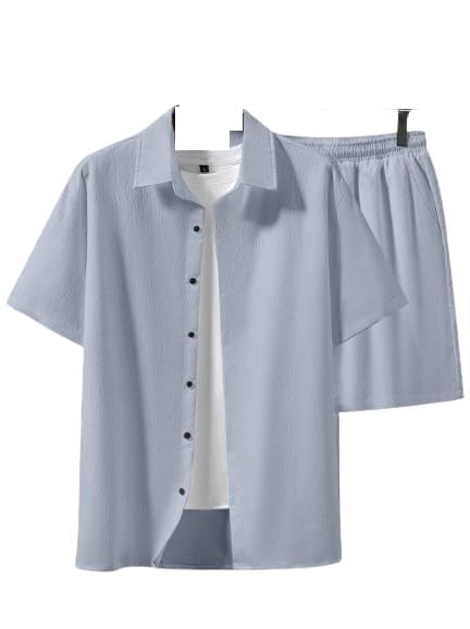 Laxmi Novelty Men's Popcorn Fabric Co-ord Set | T-Shirt and Shorts Set for Men | Sleepwear Lounge wear T-Shirt & Shorts Combo | Beach Wear Picnic Wear Night Wear for Men & Boys