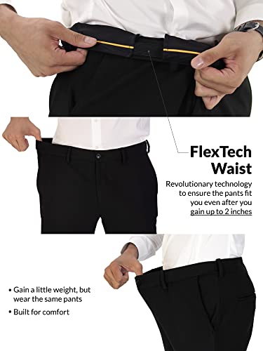 The Pant Project Luxury PV Lycra Stretchable Formal Pants for Men | Stylish Slim Fit Men's Wear Trousers for Office or Party | Mens Fashion Dress Trouser Pant - Image 4