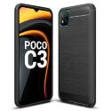 JGD PRODUCTS for Xiaomi Poco C3 (2020) Carbon Fibre Armor Drop Tested Shock Proof TPU Back Case Cover