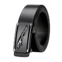 GUSTAVE® Waist Belts for Men Fashion Black Mens Belt Slide Lock Leather Belt for Men, with Click Buckle - 130cm Length, Free Adjustable, No Belt Hole