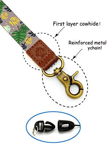 Happy Monkey Hand Wrist Lanyard Key Chain Holder/USB/Mobile Phone (Leaves)