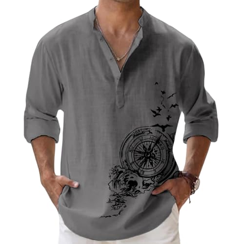 DEELMO Men's Cotton Blend Mandarin Collar Self One Design Full Sleeve Casual Short Kurta