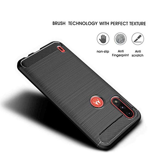 JGD PRODUCTS for Moto E7 Power (2021) Carbon Fiber Armor Drop Tested Shock Proof TPU Back Case Cover