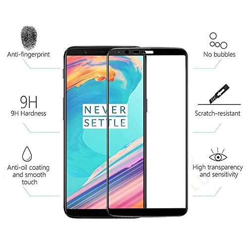 JGD PRODUCTS Tempered Glass Screen Protector Compatible for OnePlus 5T with Edge to Edge coverage and Easy Installation kit