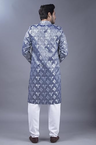 N.B.F Fashion Indo Western Sherwani Wedding Dress for Men Ethnic Wear - Blue