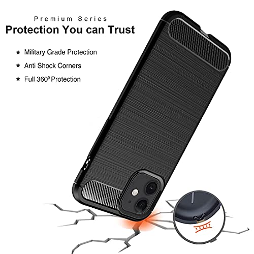 JGD PRODUCTS for iPhone 11 Carbon Fiber Armor Drop Tested Shock Proof TPU Back Case Cover - Image 3