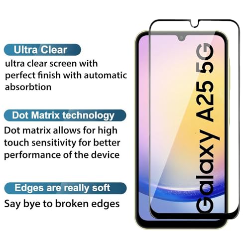 JGD PRODUCTS for Samsung Galaxy A25 5G, Samsung Galaxy A24 5G Tempered glass with Full Edge Protection and Easy Installation Kit - Image 3