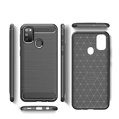 JGD PRODUCTS Carbon Fiber Armor Drop Tested Shock Proof TPU Back Case Cover for Samsung Galaxy M21/M30S