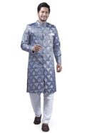 N.B.F Fashion Indo Western Sherwani Wedding Dress for Men Ethnic Wear - Blue