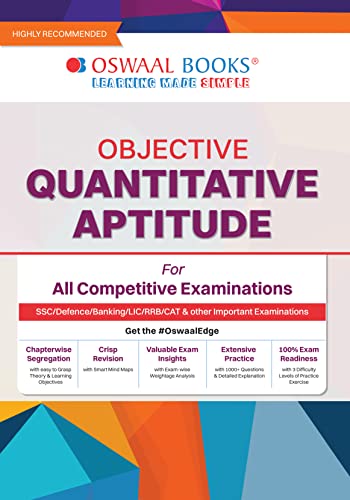 Oswaal Objective Quantitative Aptitude For All Competitive Examinations Chapter-wise & Topic-wise, A Complete Book