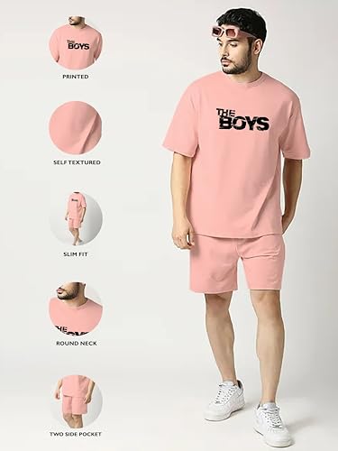 ROYALSCOUT Mens Night Suit | Men's Co-ord Set | Lounge-wear Nightdress Pajama Set | Summer Night Wear | Solid Plain Casual Pajama Shorts Set | Beach Wear - Image 4