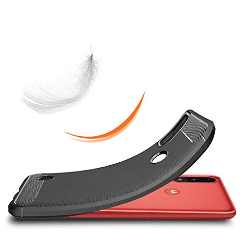 JGD PRODUCTS for Moto E7 Power (2021) Carbon Fiber Armor Drop Tested Shock Proof TPU Back Case Cover - Image 4