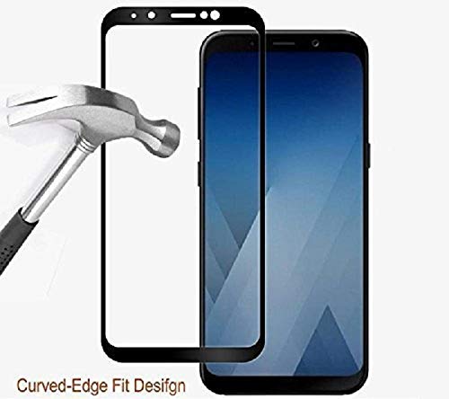 JGD PRODUCTS (Black) Tempered Glass for Samsung A8 Plus / A8+ Edge to Edge Coverage - Image 3