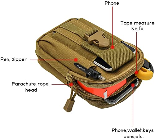 SUKHAD Water Resistant Waist Belt Pouch, Sport Carry Pouch for Phone and Small Accessories, 7 X 4.8 X 2 Inch, Khakhi - Image 5