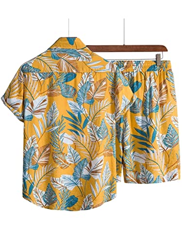 Leriya Fashion Unisex Night Dress || Rayon Palm Tree & Leaf Printed Night Suit Set || Summer Wear Short Pajama Set || Pajama Shorts Night Suits Set || Short Sleeve Night Wear