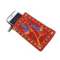 Kuber Industries Embroidered Velvet Mobile Cover Pouch with Sari Hook for Mobile (BG0167, Red)