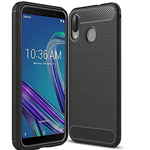 JGD PRODUCTS Carbon Fiber Armor Drop Tested Shock Proof TPU Back Case Cover for Asus Zenfone Max Pro M1