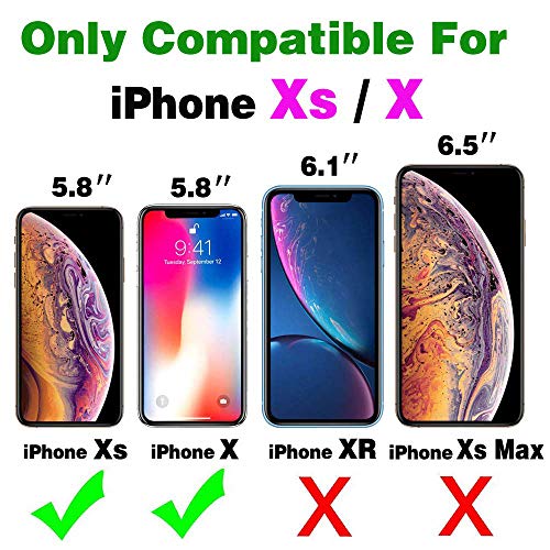 Compatible with iPhone X 10 Mobile Cover with Magnetic Kickstand Vertical Stand Holder Thin Slim TPU Full Body Cell Accessories Resistant Phone Cover for iPhoneX iPhone10 i PhoneX 10x Women Men Black