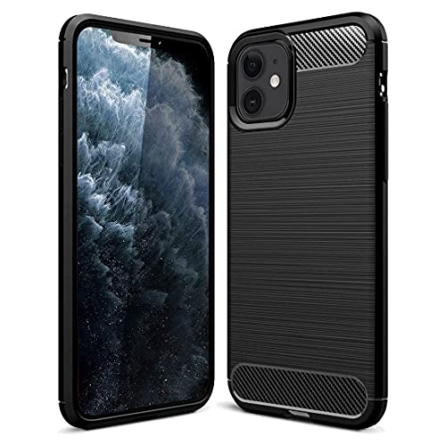 JGD PRODUCTS for iPhone 11 Carbon Fiber Armor Drop Tested Shock Proof TPU Back Case Cover