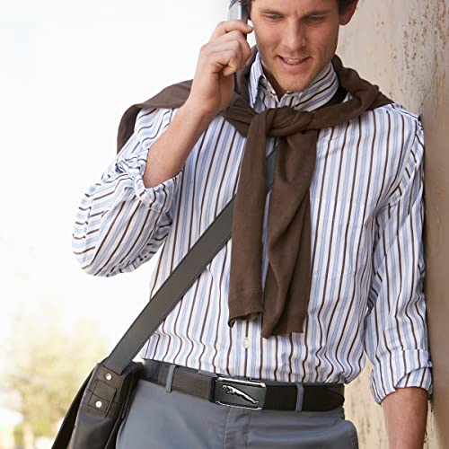 GUSTAVE® Waist Belts for Men Fashion Black Mens Belt Slide Lock Leather Belt for Men, with Click Buckle - 130cm Length, Free Adjustable, No Belt Hole - Image 7