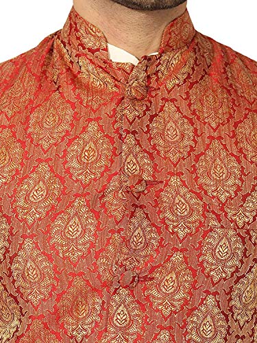 Uri and MacKenzie Men's Silk Blend Regular Kurta Churidar Pyjama with Bundi Nehru Jacket/Waistcoat - Image 5