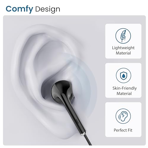 Ambrane Wired in Ear Earphones with in-line Mic for Clear Calling, 14mm Dynamic Drivers for BoostedBass™, 3.5mm Jack, Multi-Functional Controller (Stringz 38 Lite, Pink) - Image 5