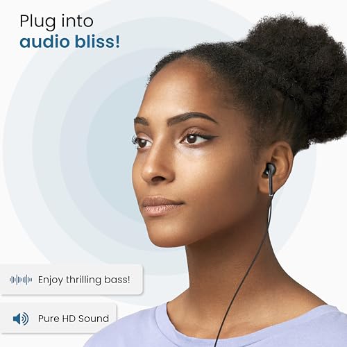 Ambrane Wired in Ear Earphones with in-line Mic for Clear Calling, 14mm Dynamic Drivers for BoostedBass™, 3.5mm Jack, Multi-Functional Controller (Stringz 38 Lite, Pink) - Image 7