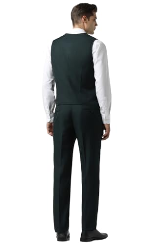 Van Heusen Men's Polyester Blend Three Piece Suit-Dress Set (VDSURSKFP36407_Green_40 - Image 3