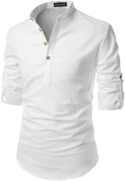 DEELMO Men's Cotton Blend Casual Kurta Shirt