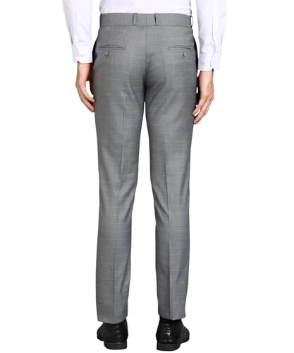 GHPC Stylish Slim Fit Polyester Lycra Stretchable Formal Pant for Men | Mens Fashion Checkered Wear Dress Trousers Pants for Office or Party