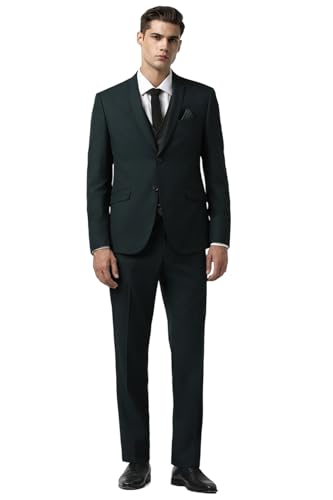Van Heusen Men's Polyester Blend Three Piece Suit-Dress Set (VDSURSKFP36407_Green_40