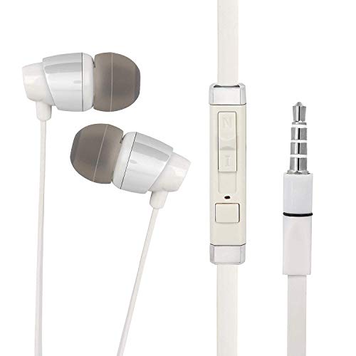 in-Ear Headphones Earphones for vivo Z5x Earphone Original Wired Stereo Hands-Free Headset Earbud with Built in-line Mic, Call Answer/End Button, Music 3.5mm Jack (MK1, Wh, DV)