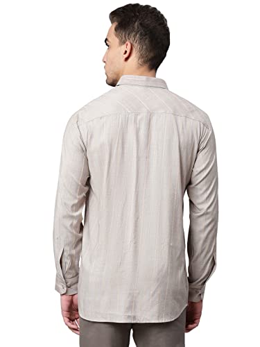 Leriya Fashion Men's Casual Linen Button Down Shirt Business Chambray Dress Shirt