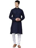 MANQ Men's Cotton Kurta With Pyjama Set