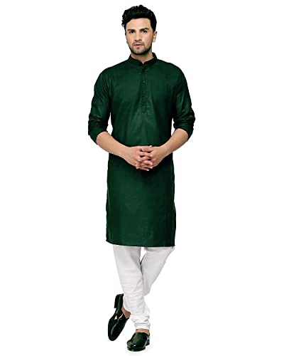 Enmozz® Multi Colored Cotton Plain Men's Ethnic Kurta Only - Image 3