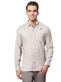 Leriya Fashion Men's Casual Linen Button Down Shirt Business Chambray Dress Shirt